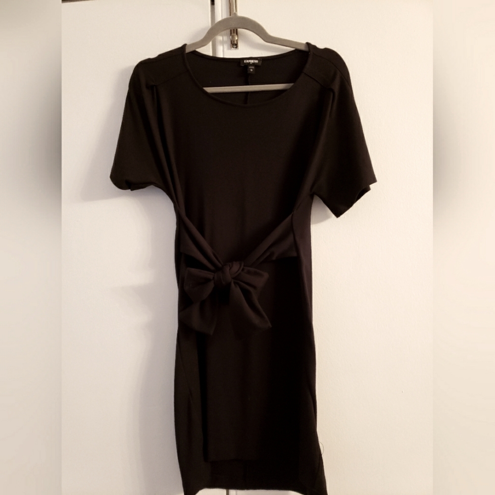 T Shirt Dress with Front Bow Tie